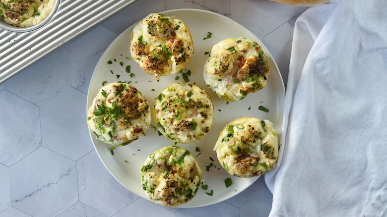 egg bites on white plate