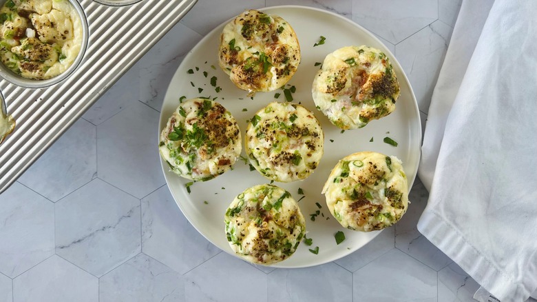 egg bites on white plate