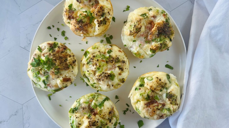 egg bites on white plate