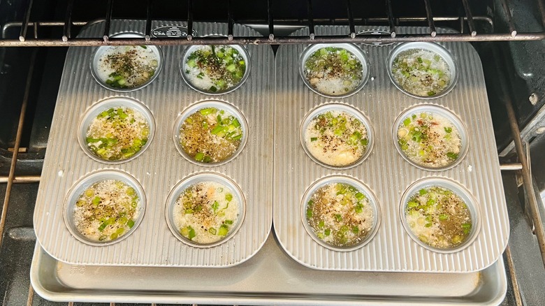 muffin pan in baking pan