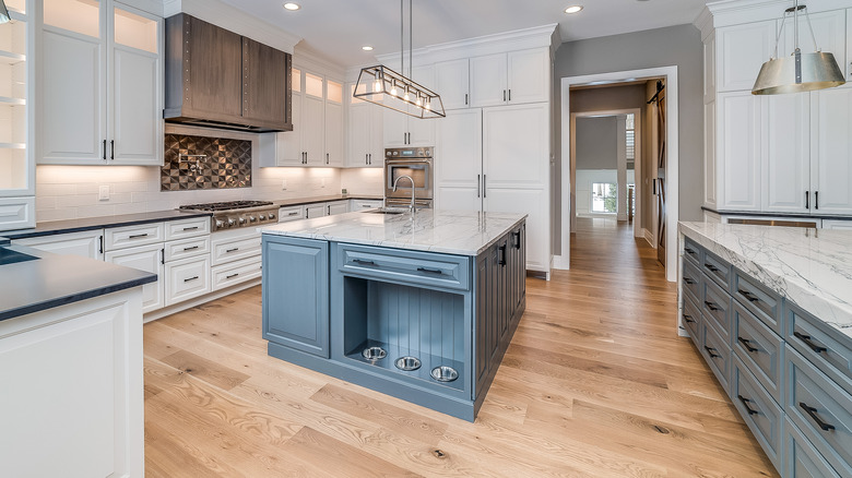 Engineered hardwood floors in modern kitchen