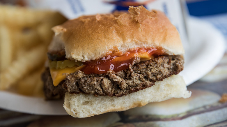 white castle burger close-up