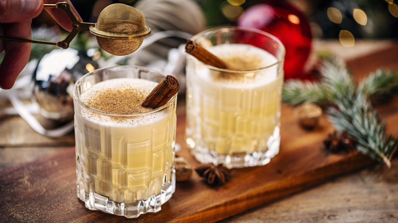 Two glasses of eggnog
