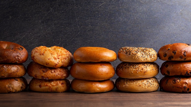 stacks of bagels
