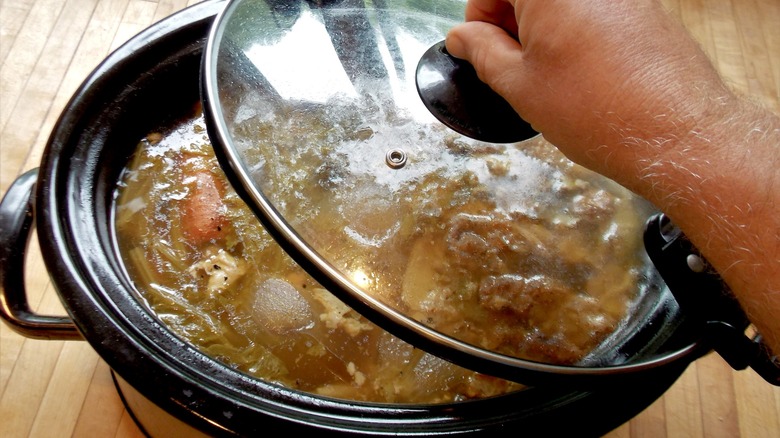 Stew cooked in a Crock-Pot