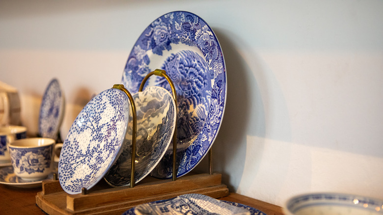 a collection of fine blue and white china