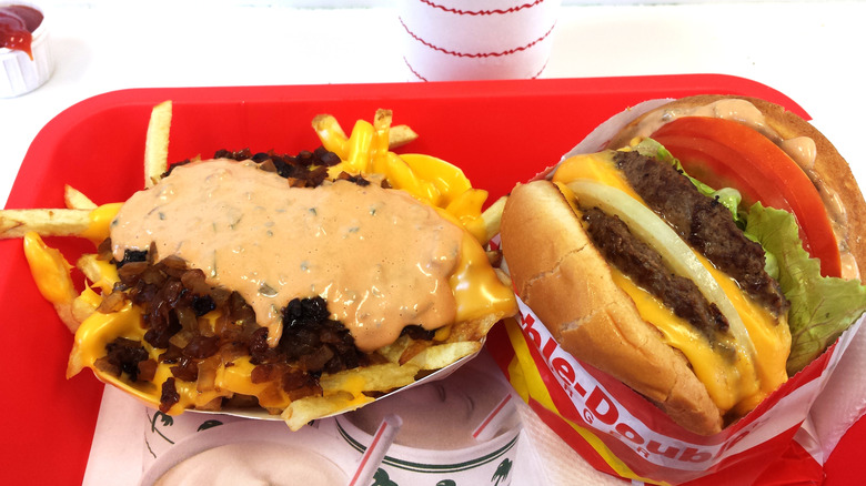 IN-N-Out Burger food and soda
