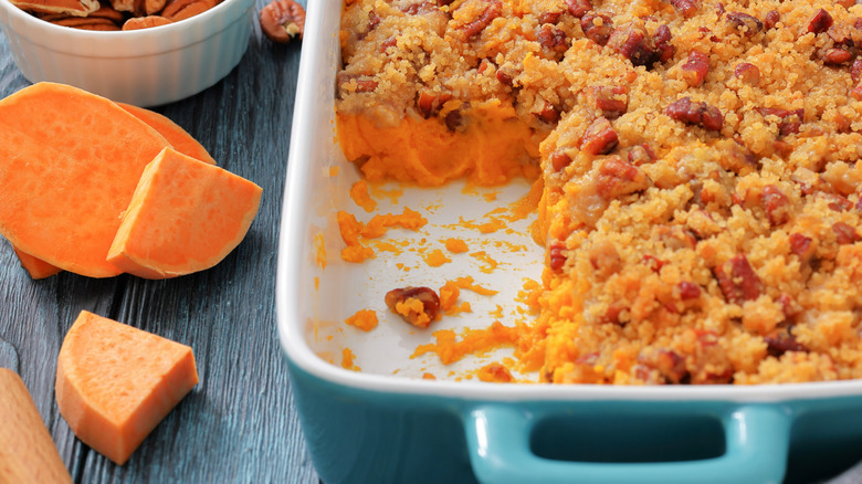 Sweet Potato Casserole with marshmallow topping