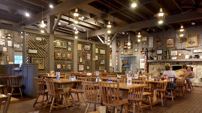 Inside of a Cracker Barrel restaurant