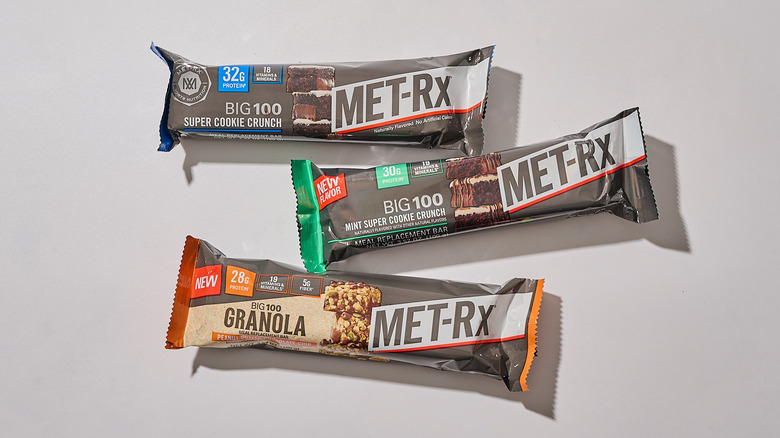 Met-Rx bars on a table