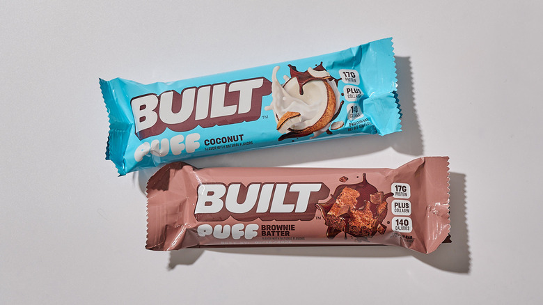Built Puffs protein bars on a table