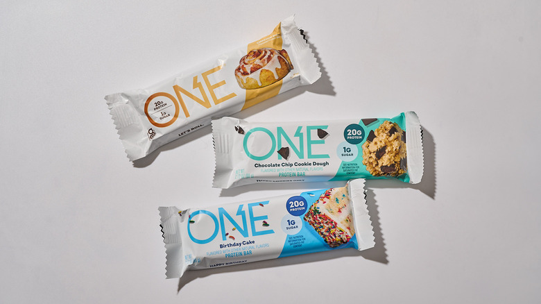 One protein bars on a table