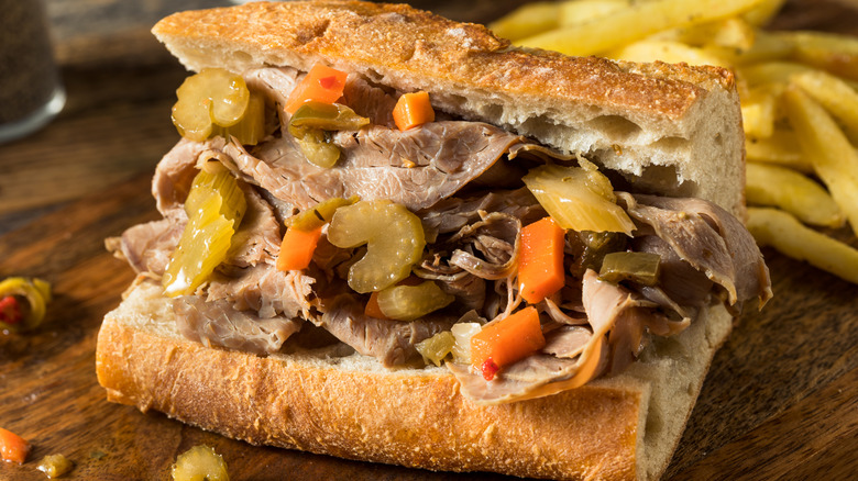 Italian beef with giardiniera