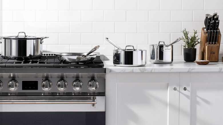 All-Clad cookware in kitchen