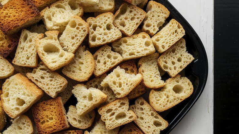 golden-brown croutons