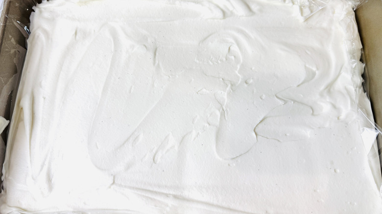 No-churn ice cream in baking pan