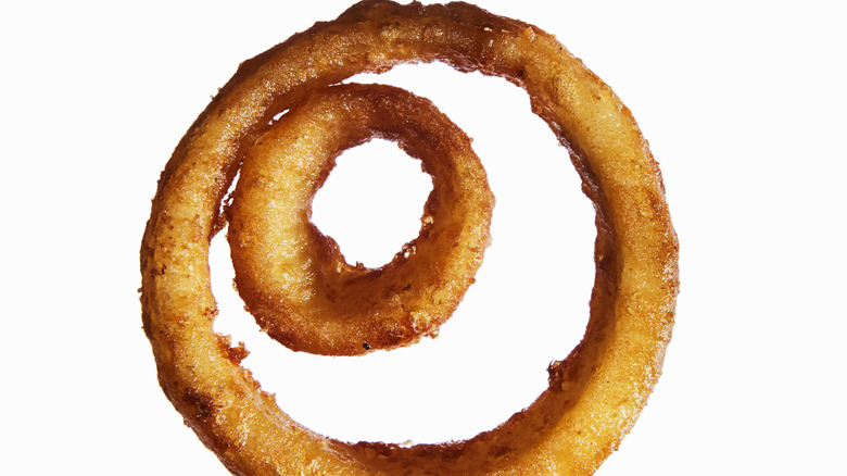 double onion ring on white background