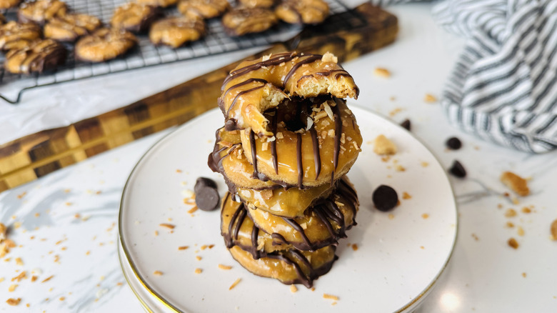 Homemade Samoas on a plate