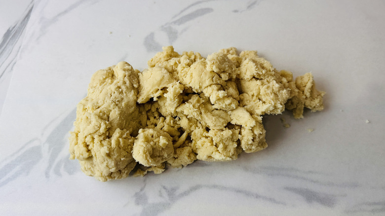 Cookie dough on parchment paper
