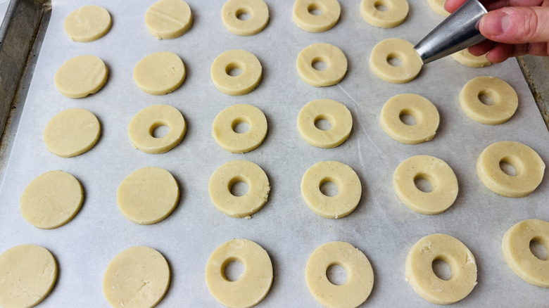 Cutting out centers of cookies