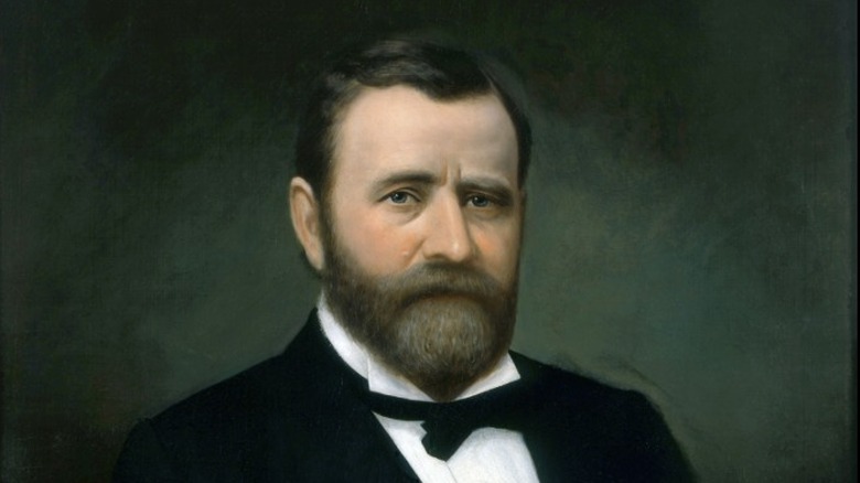 Ulysses S. Grant raising eyebrow in painted portrait