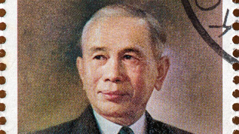 An image of former Thai prime minister Plaek Phibunsongkhram as seen on an old postage stamp.