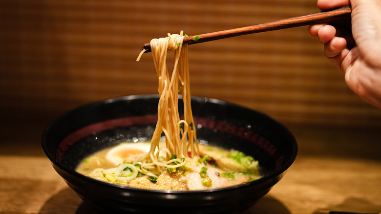 A bowl of steamy, hot ramen