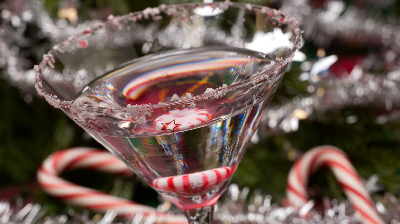 a martini made with peppermint