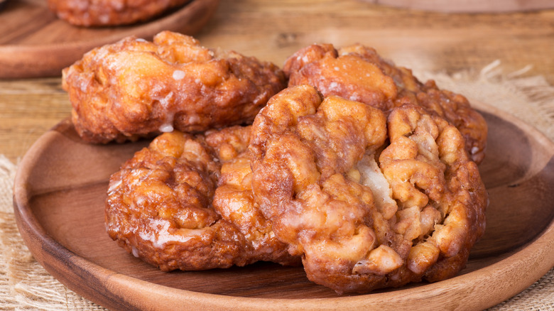 Plate of apple fritters
