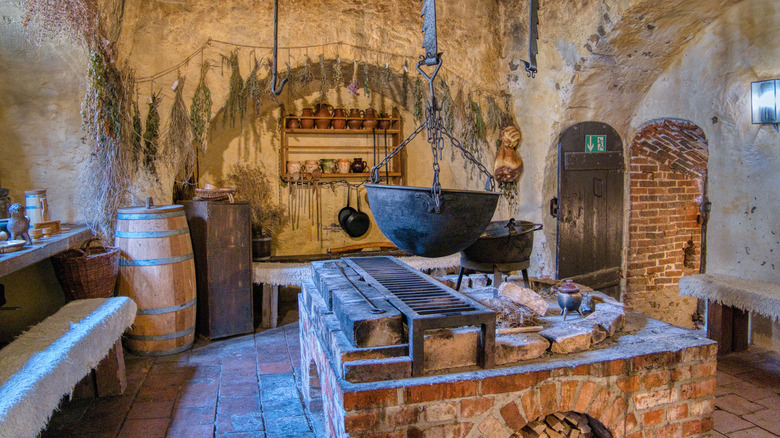 Interior of a medieval kitchen