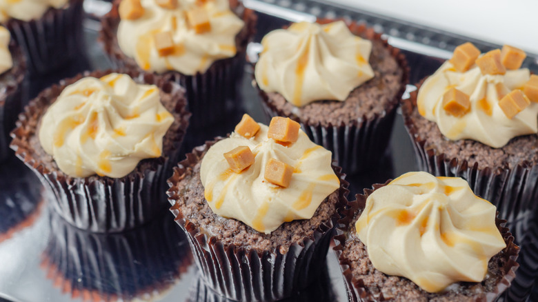 Bailey's frosting on chocolate cupcakes