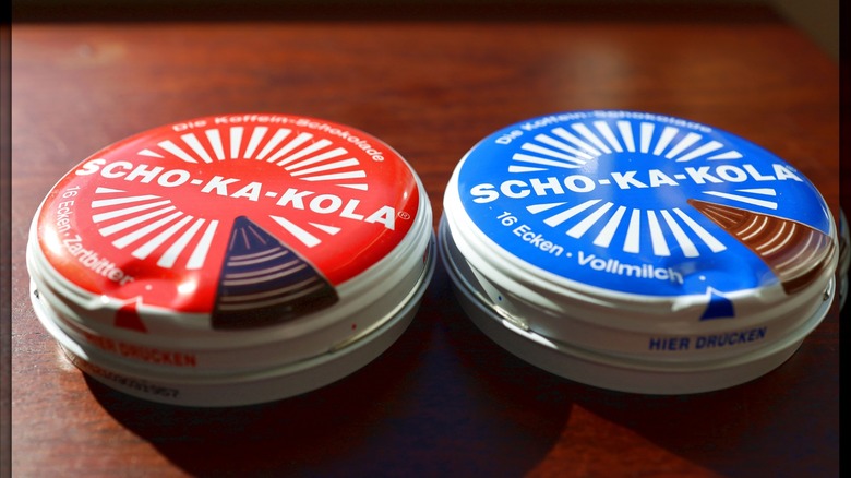 Tins of Scho-Ka-Kola chocolate