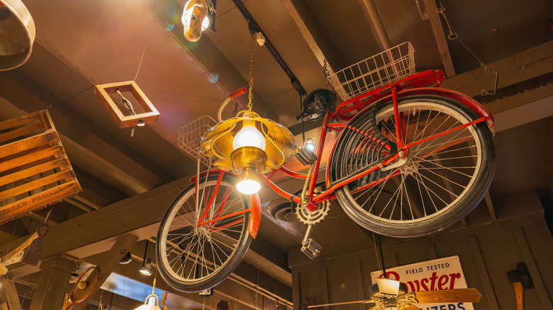 Vintage bicycle on a Cracker Barrel ceiling