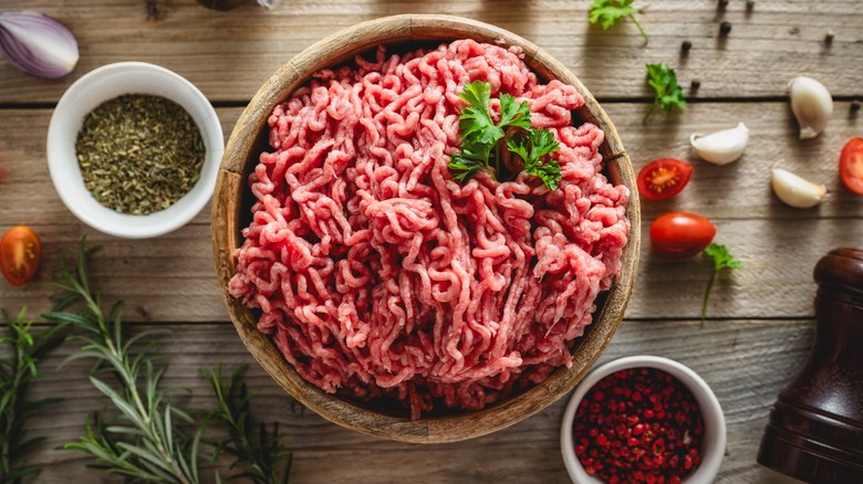 Fresh ground beef with spices