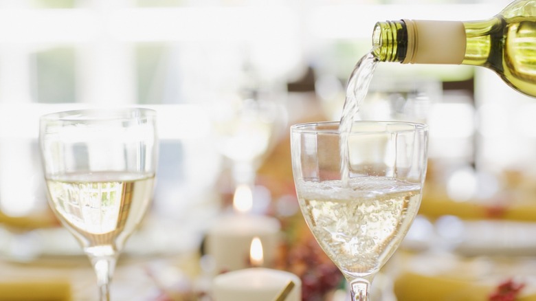Two glasses of white wine