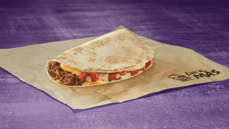 An official product image of the Taco Bell Meximelt on a wrapper