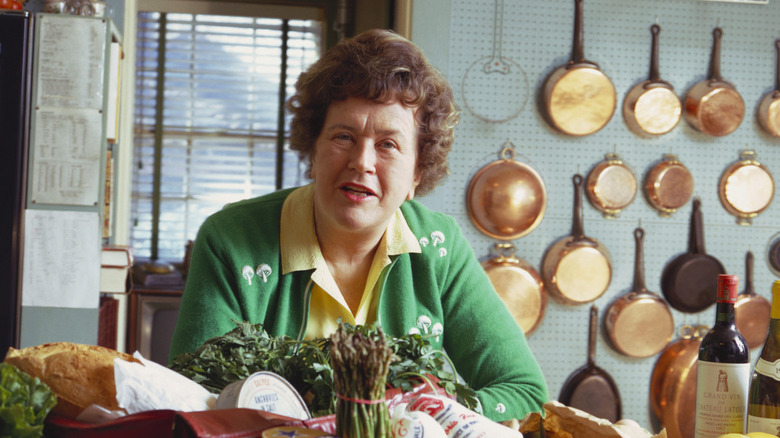 Julia Child in her kitchen