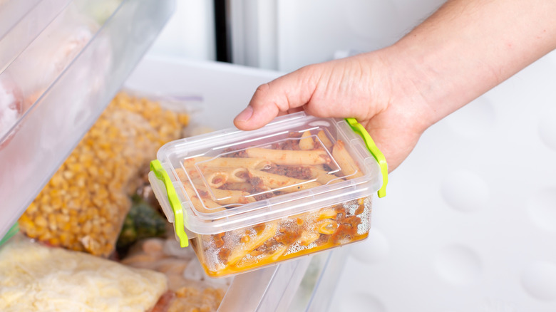 Pulling pasta out of freezer