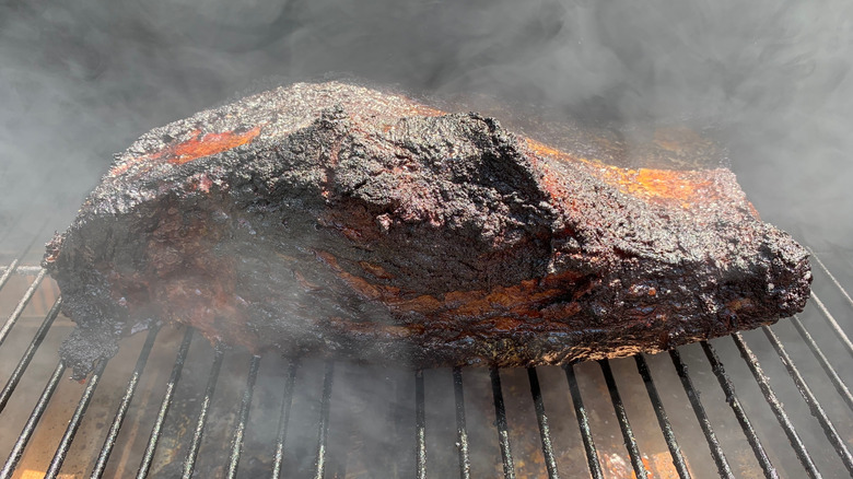 whole brisket on the grill