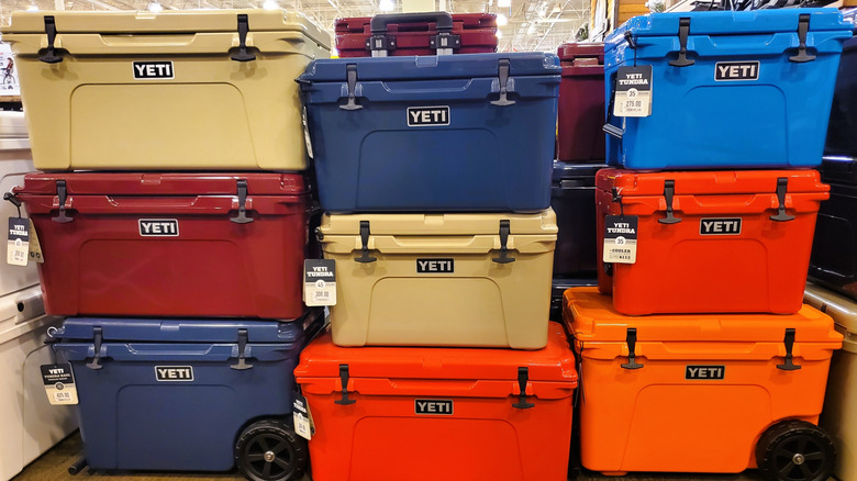 Assorted Yeti hard coolers