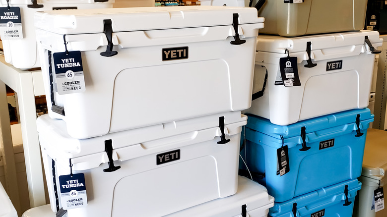 White and blue Yeti Tundras