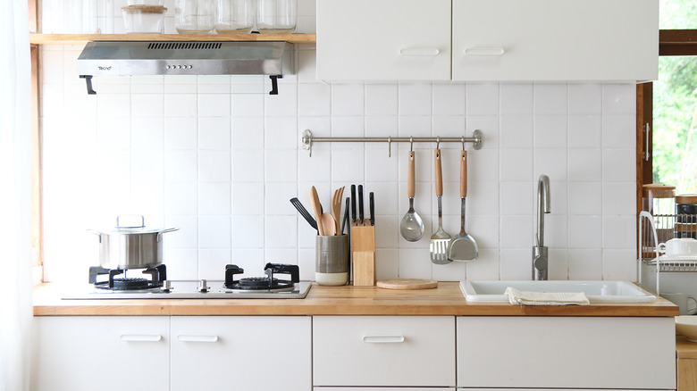 A tiny minimalistic kitchen