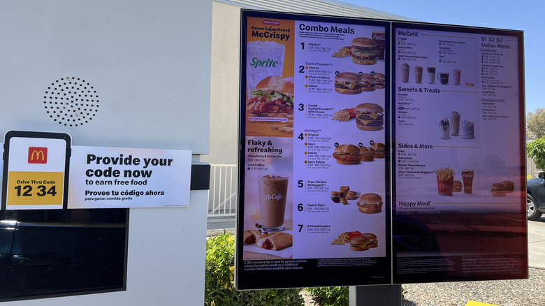 McDonald's digital drive-thru menu