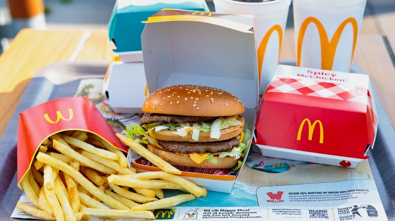 McDonald's food on tray