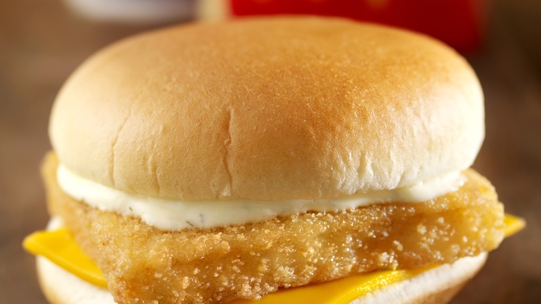 closeup of mcdonald's filet-o-fish sandwich