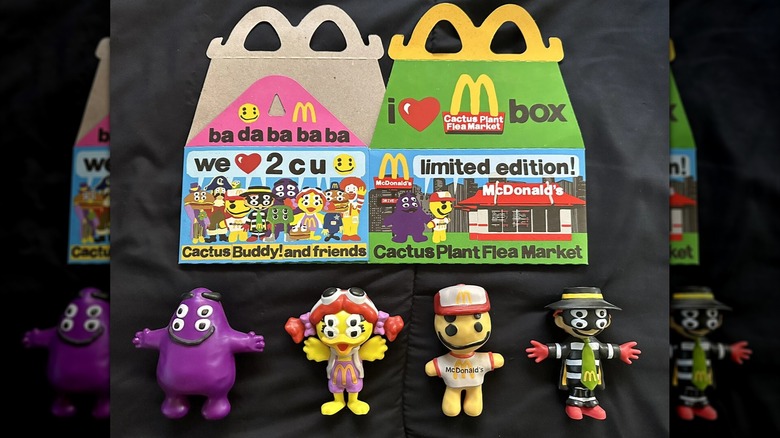 Full set of four McDonald's Cactus Plant Flea Market adult Happy Meal toys