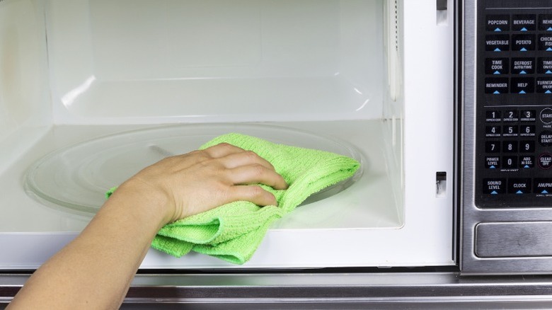 Cleaning inside of microwave