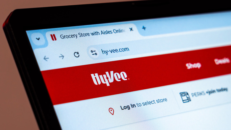 a laptop open to Hy-vee page