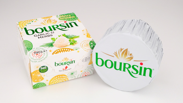 Garlic & Herbs Boursin cheese and packaging