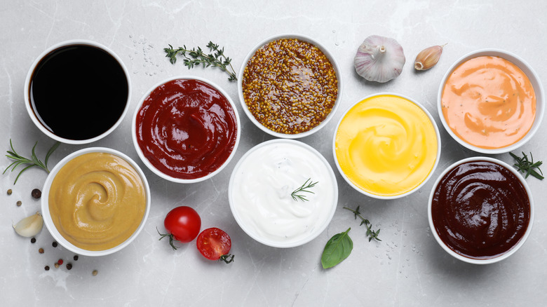 condiments on table